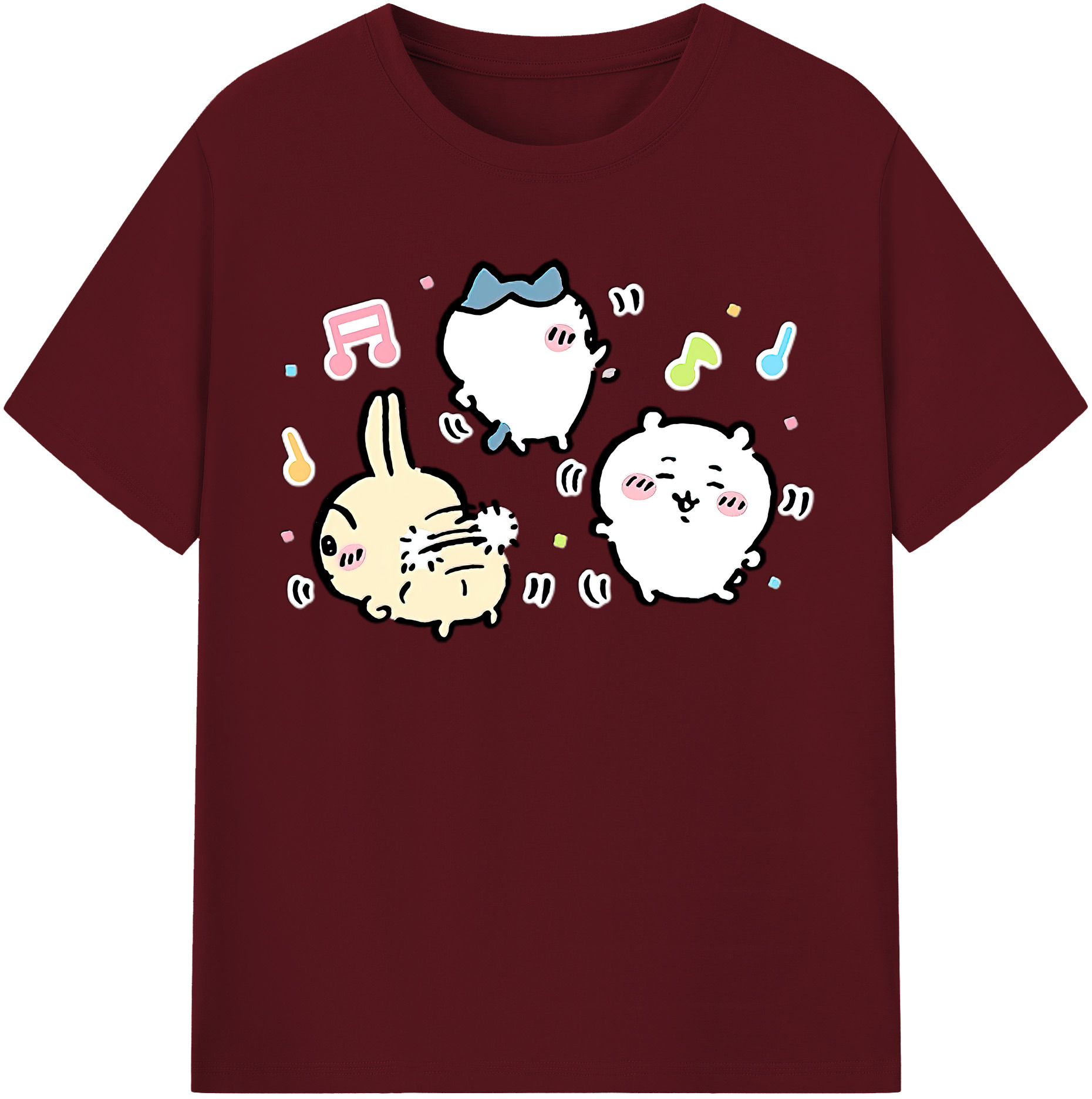 （画像用） ちいかわ うさぎ Chii-kawa usagi 綿100％半袖Tシャツ（フロントプリント）